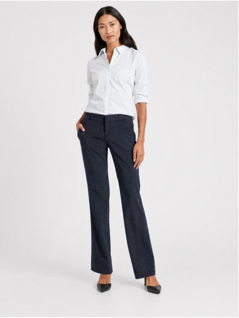 Banana Republic Logan Fit Dress pants straight leg midrise trousers sz 4